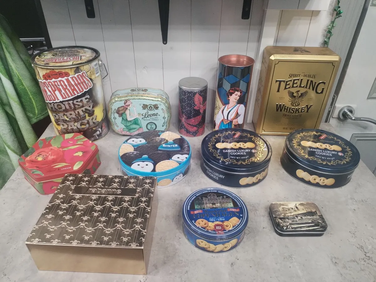 Vintage Decorative Tins Bundle 11 Pieces - Image 1
