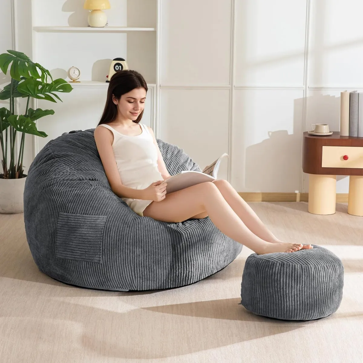Giant Cord Bean Bag Chair for Adult Beanbag Sofa - Image 1