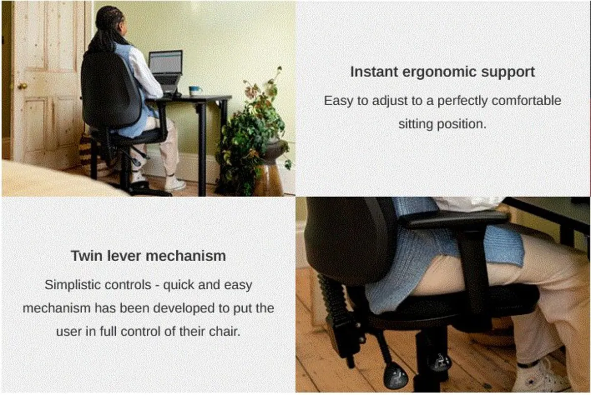 Posturite Ergonomic Desk Chair + free items - Image 3