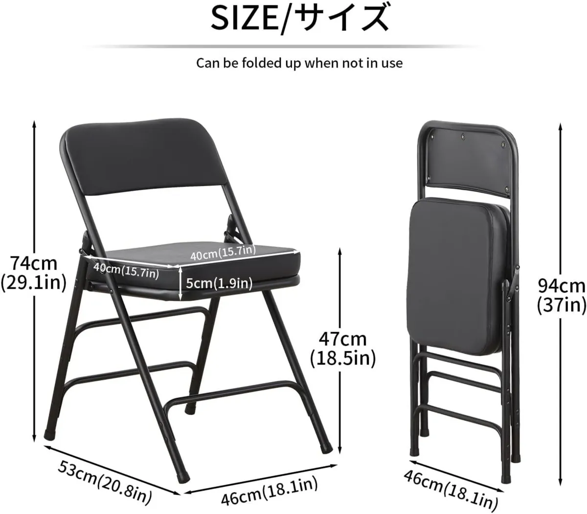 Folding Chairs with Ultra Thick Padded Seat - Image 3