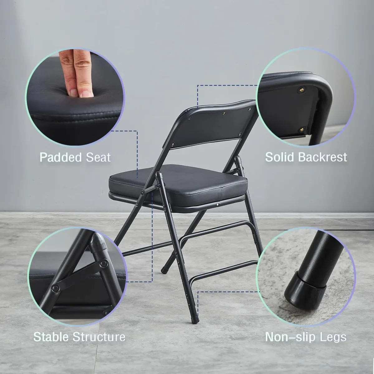 Folding Chairs with Ultra Thick Padded Seat - Image 4