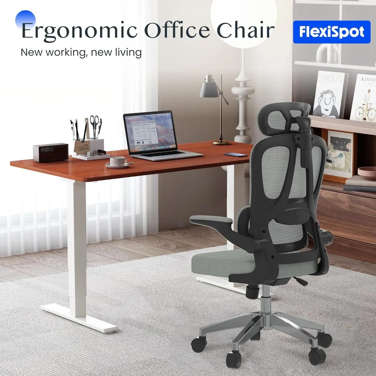 Ergonomic Office Chair 2D Armrests Desk with - Image 3