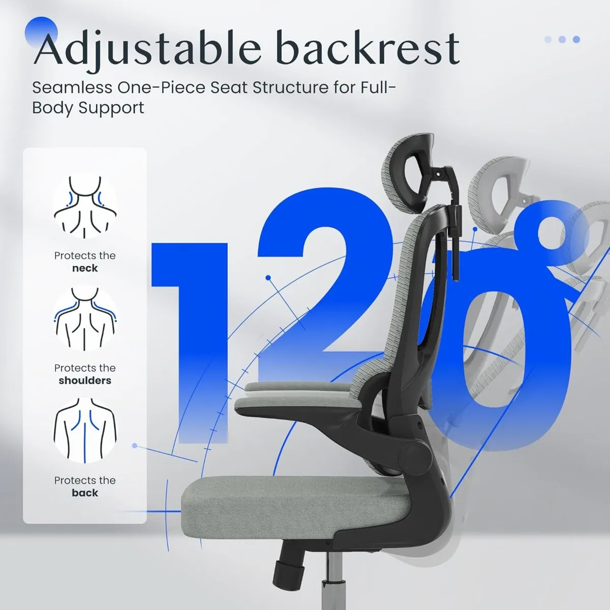 Ergonomic Office Chair 2D Armrests Desk with - Image 4