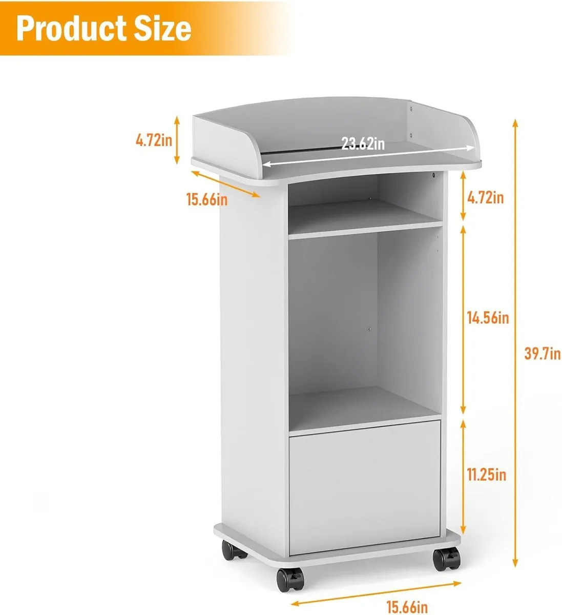 Lecterns Podiums Portable Mobile Wood Lectern - Image 3