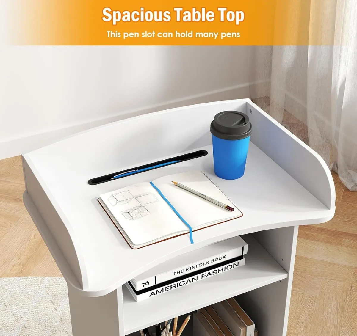 Lecterns Podiums Portable Mobile Wood Lectern - Image 4