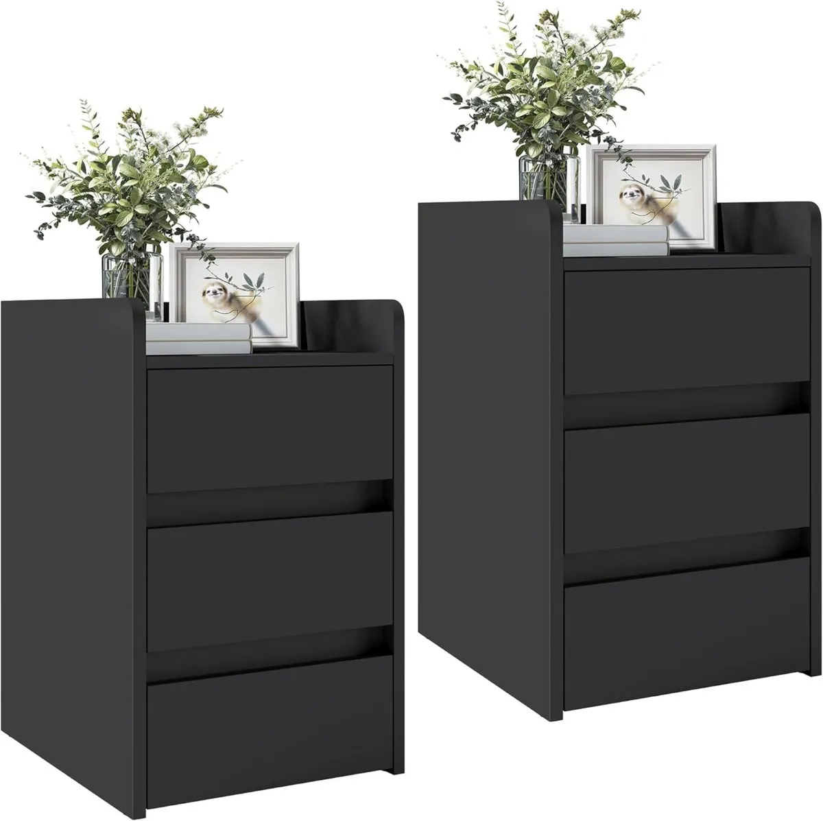 Set of 2 Bedside Table with 3-Drawer Nightstand - Image 1