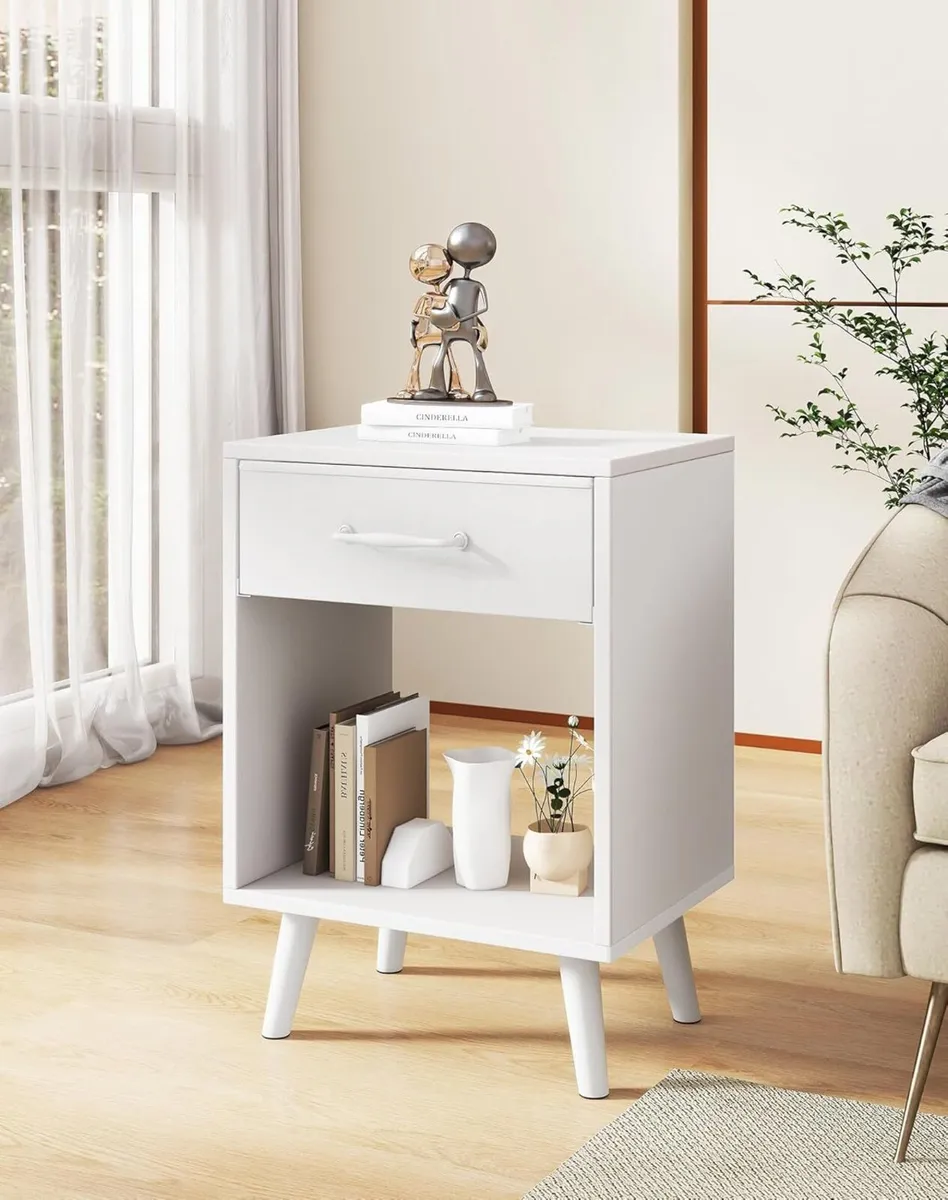 Nightstand Set of 2 Bedside Table Side with - Image 4