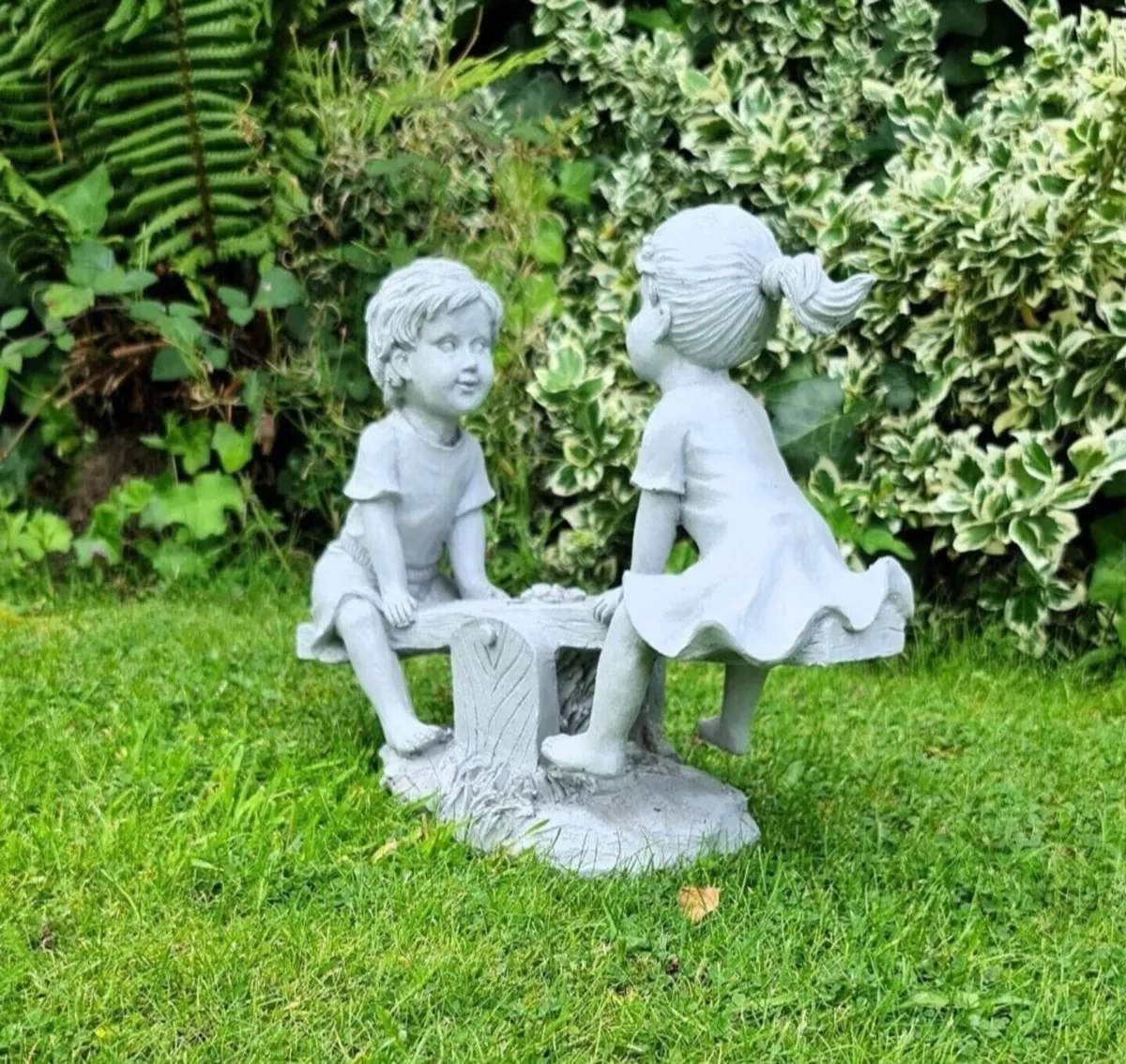 Boy and Girl Seesaw Garden Ornament NEW - Image 2