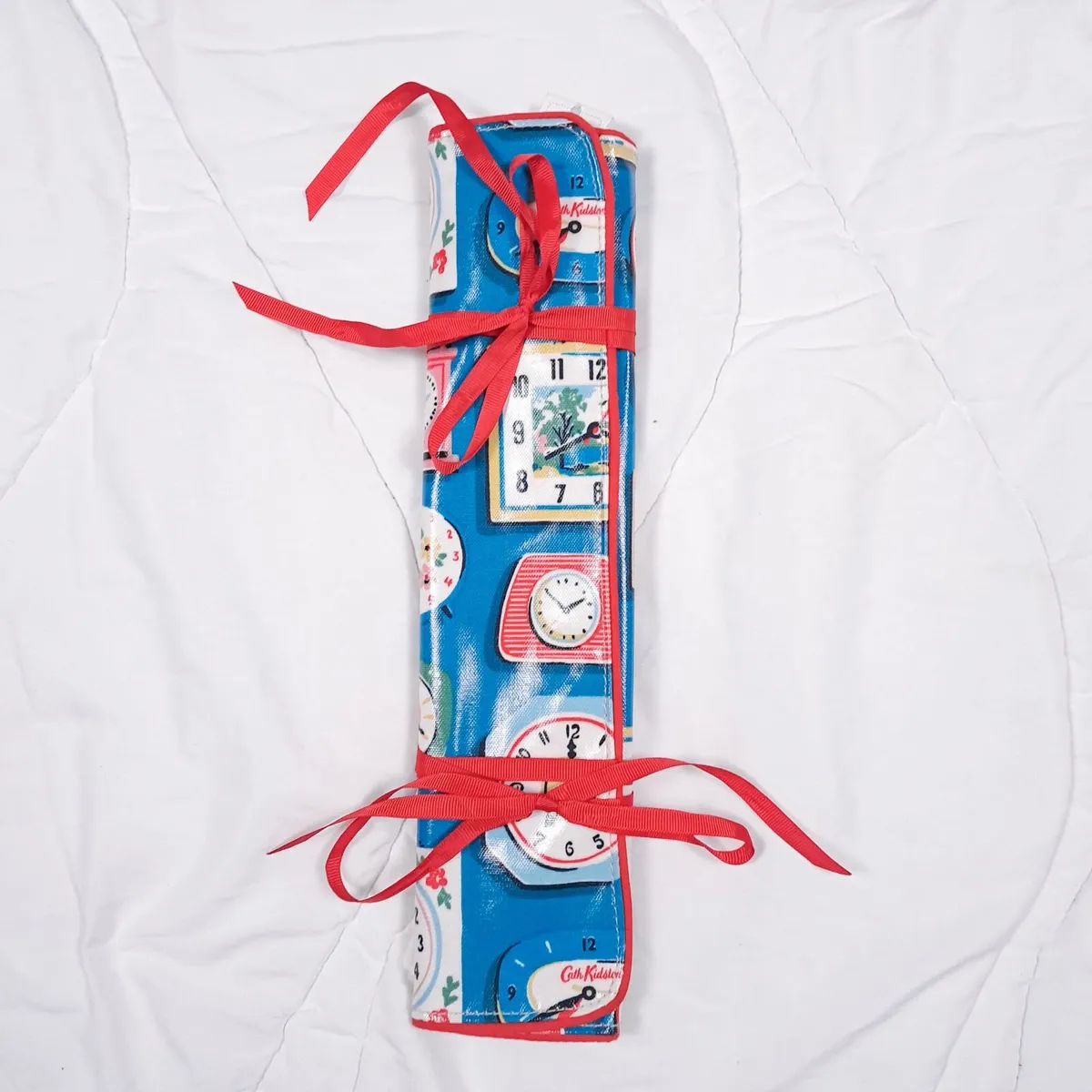 Cath Kidston Blue Clock Knitting Oilcloth Roll - Image 2