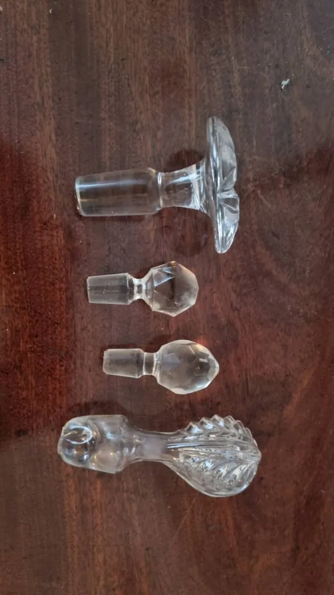 Vintage Crystal Hand Blown Bottle Stoppers - Image 1