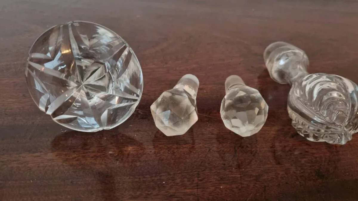 Vintage Crystal Hand Blown Bottle Stoppers - Image 2
