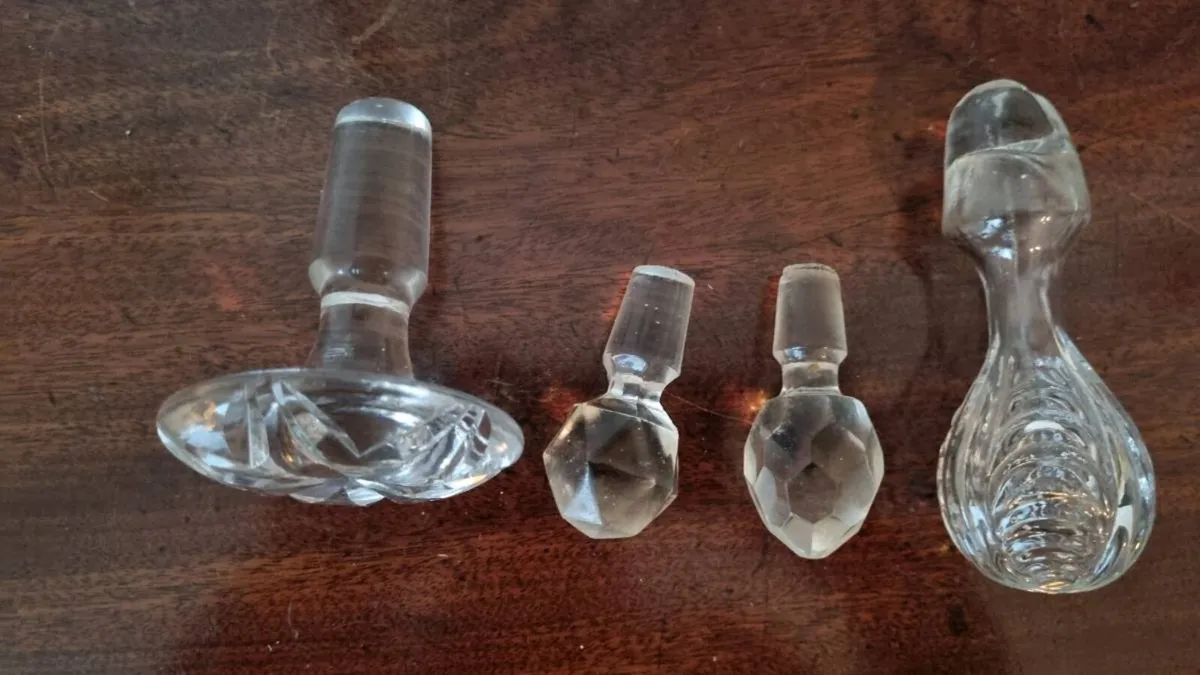Vintage Crystal Hand Blown Bottle Stoppers - Image 3