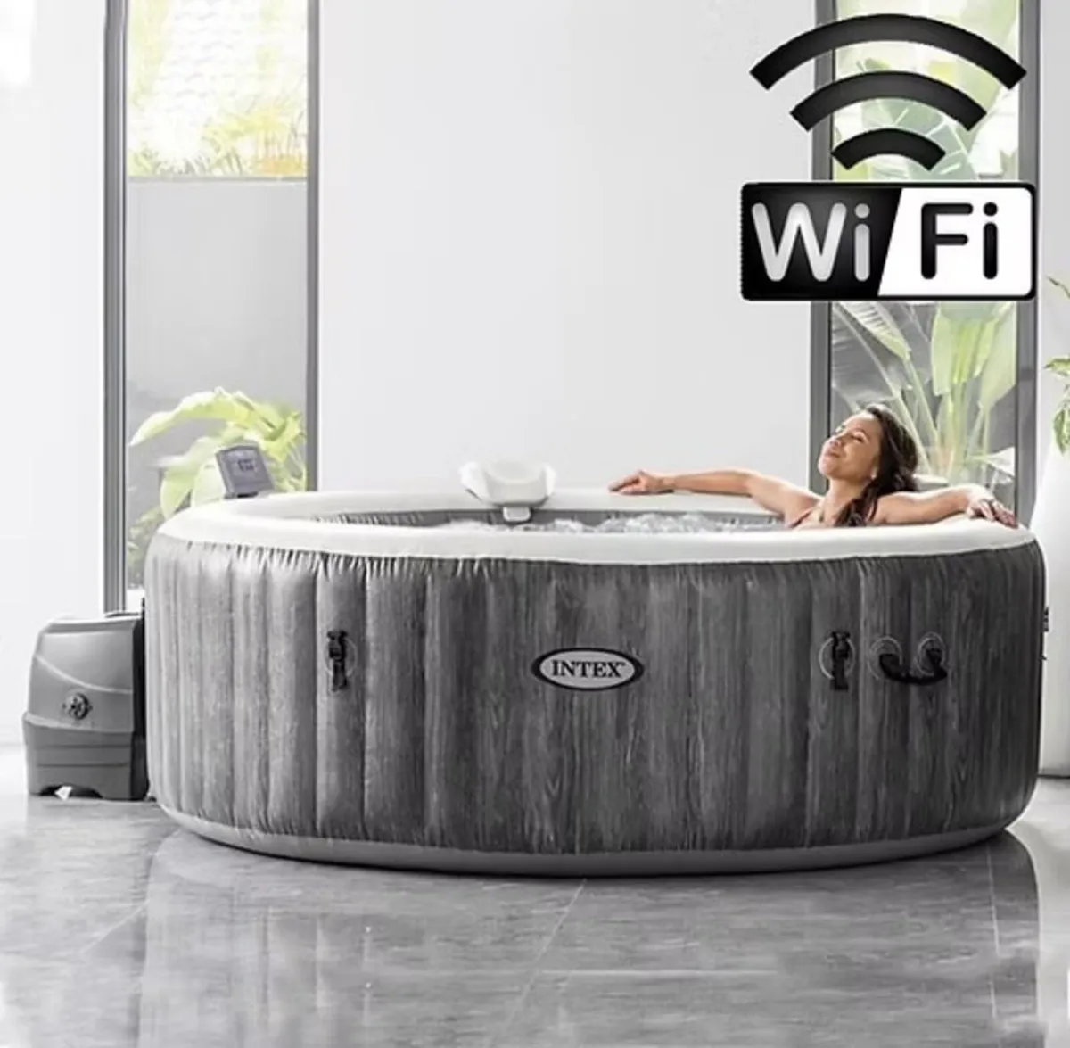 Intex Grey Wood Deluxe WiFi Hot Tub – 4 Person - Image 2