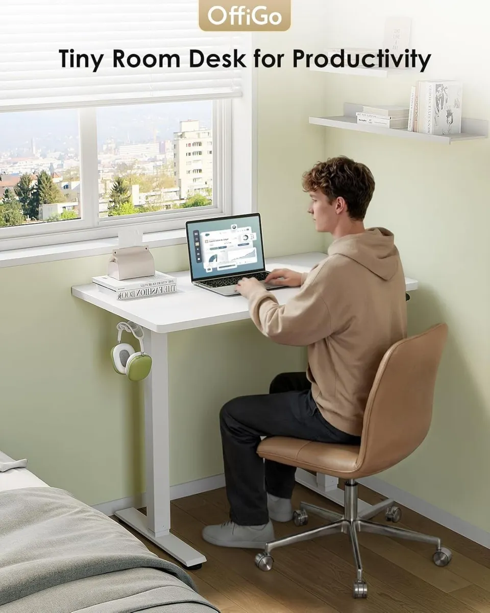 Standing Desk 80cm Small Height Adjustable with 3 - Image 2