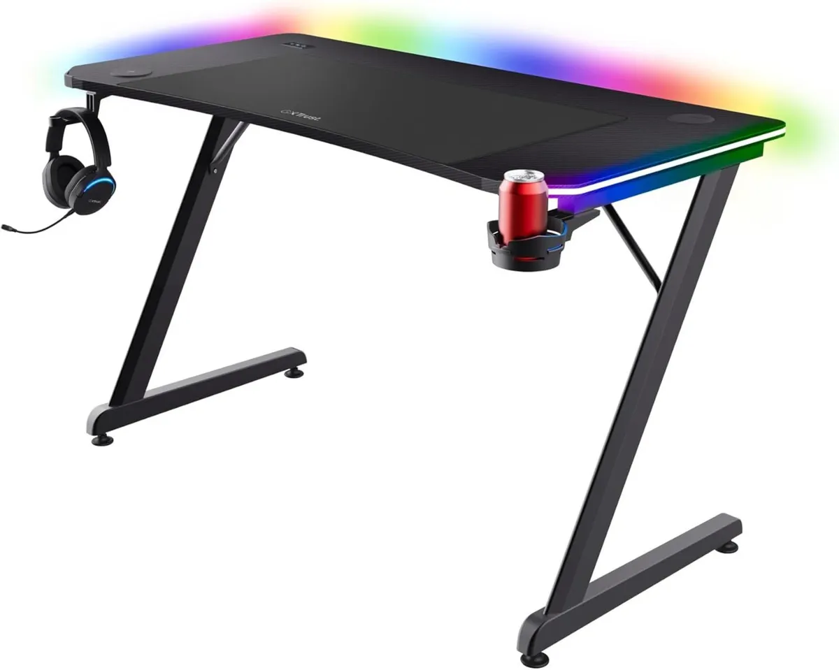 GXT 710 Luminus Pro Gaming Desk 120x60 with LED - Image 1
