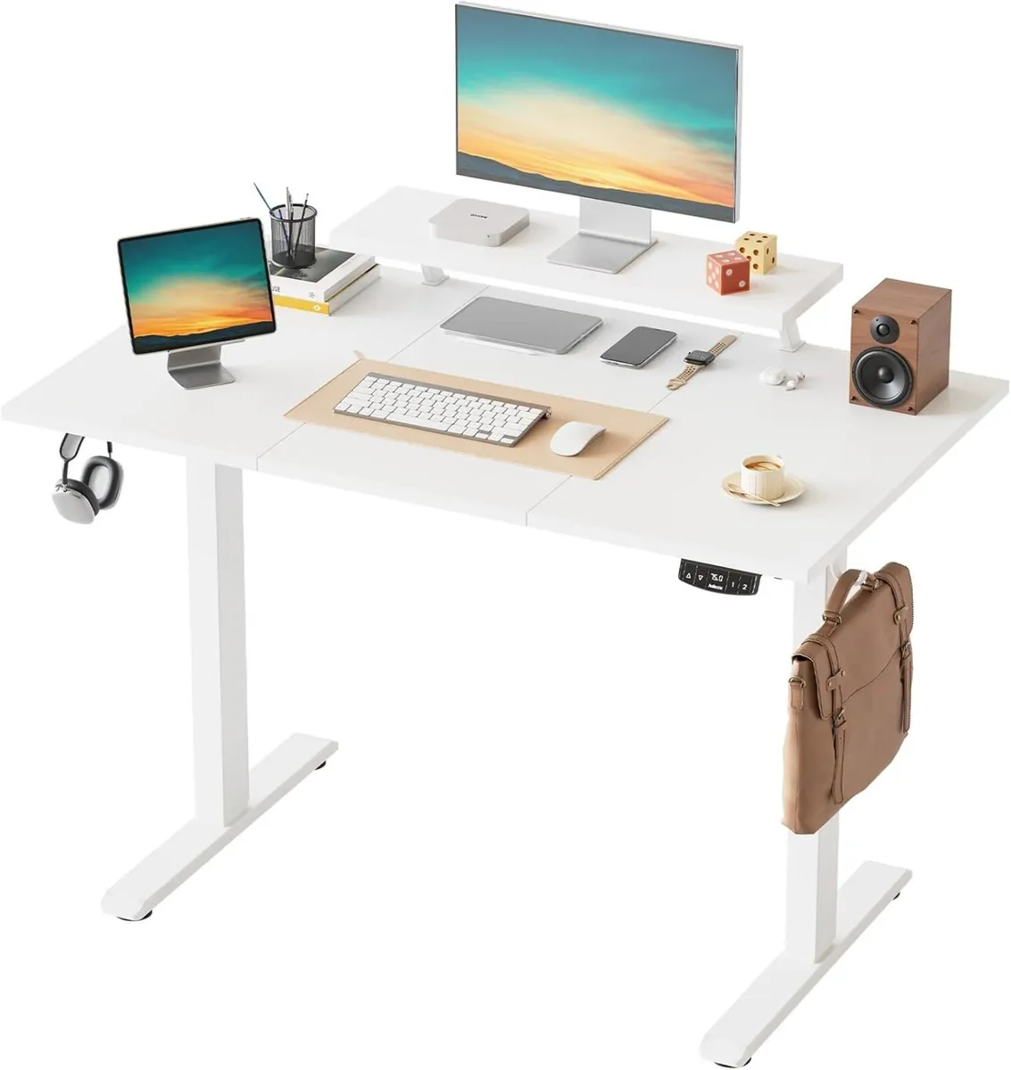 Electric Height-Adjustable Desk with Movable - Image 1