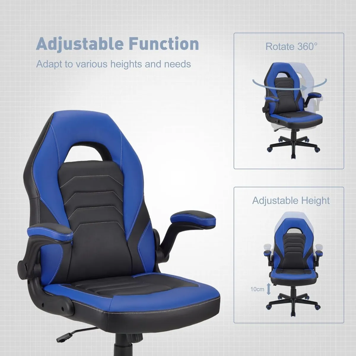 Ergonomic Gaming Office Chair with Flip-Up Arms - Image 2