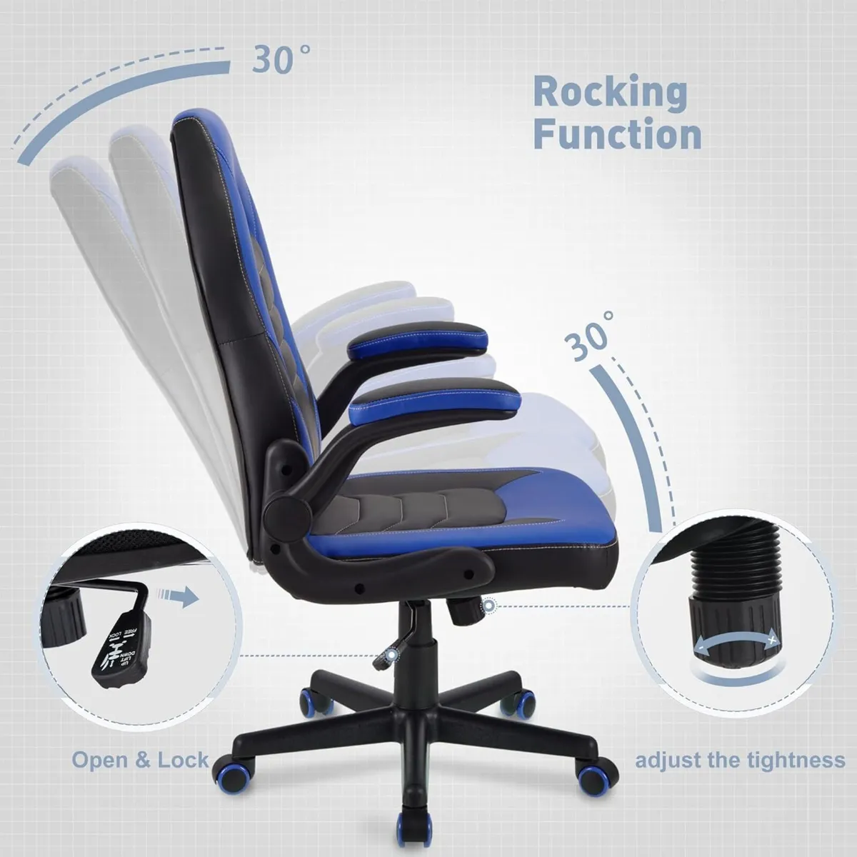 Ergonomic Gaming Office Chair with Flip-Up Arms - Image 3