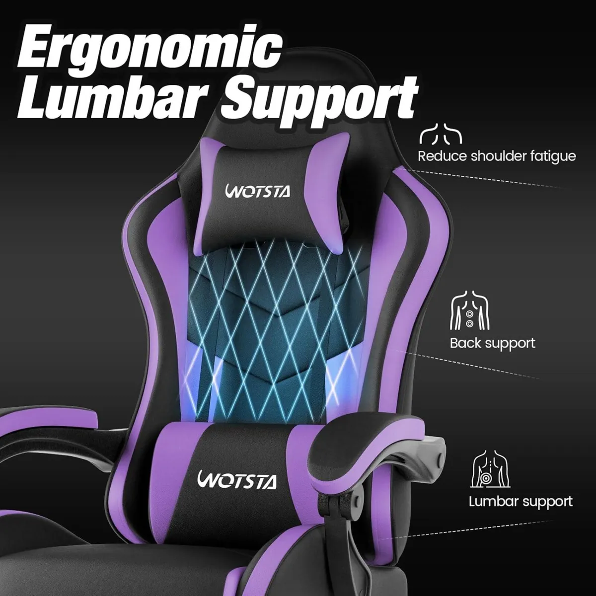 Gaming Chair with Footrest Ergonomic Computer - Image 4