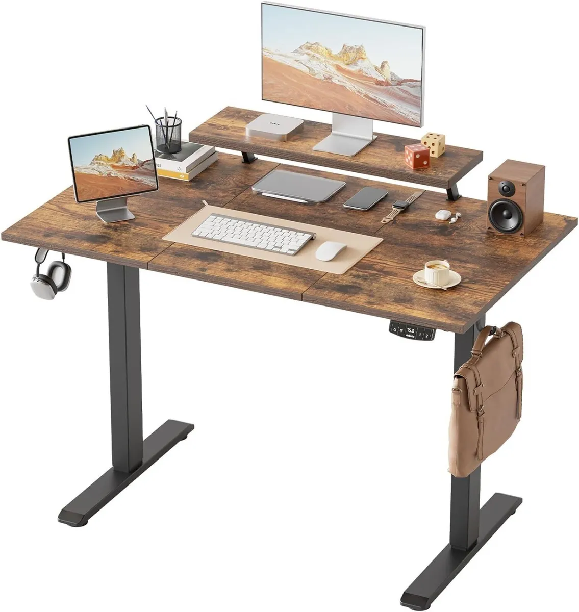 Electric Height-Adjustable Desk with Movable - Image 1