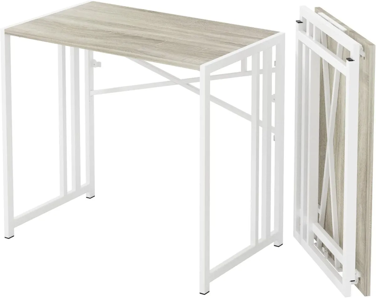 Small Folding Desk 90 cm No Assembly Required - Image 1
