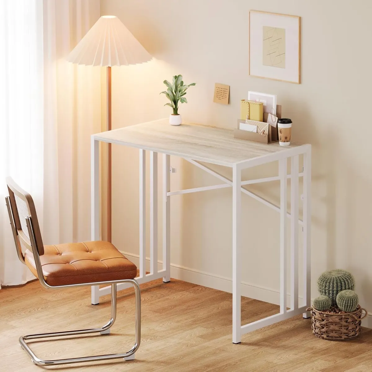 Small Folding Desk 90 cm No Assembly Required - Image 2