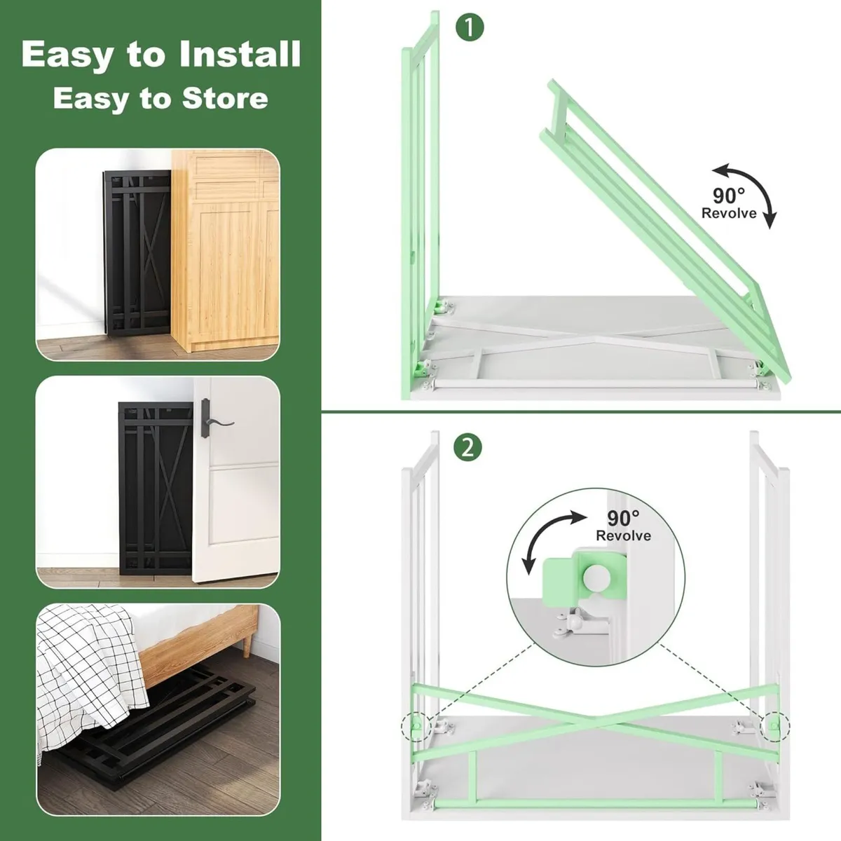 Small Folding Desk 90 cm No Assembly Required - Image 4