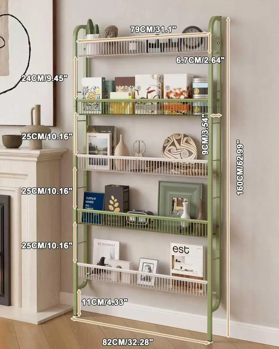 Slim Metal Storage Shelf Behind Door Organiser 5 - Image 2