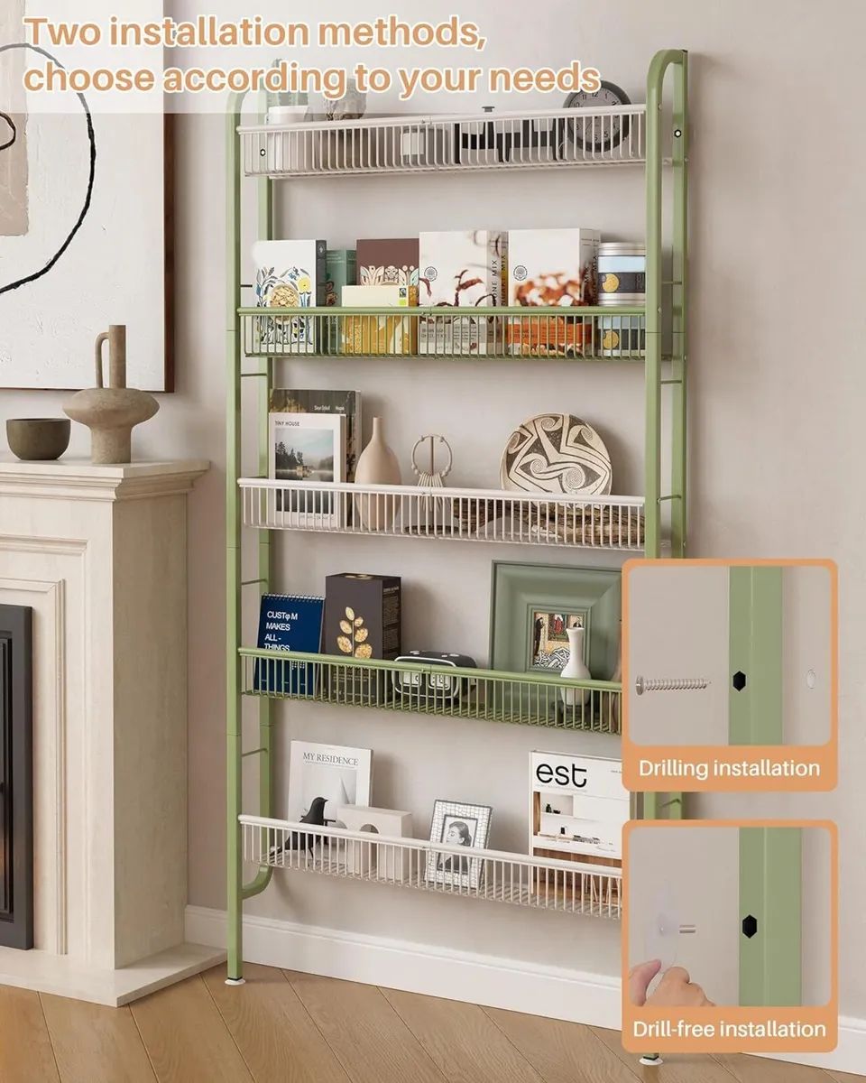 Slim Metal Storage Shelf Behind Door Organiser 5 - Image 3
