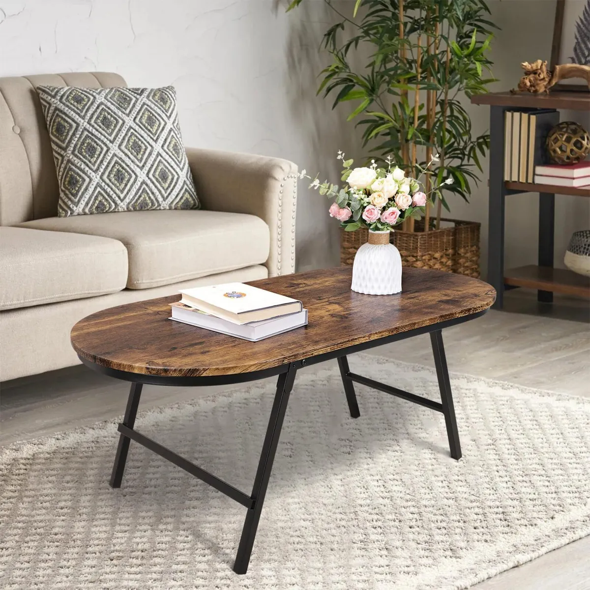 Folding Coffee Table for Living Room Industrial - Image 2