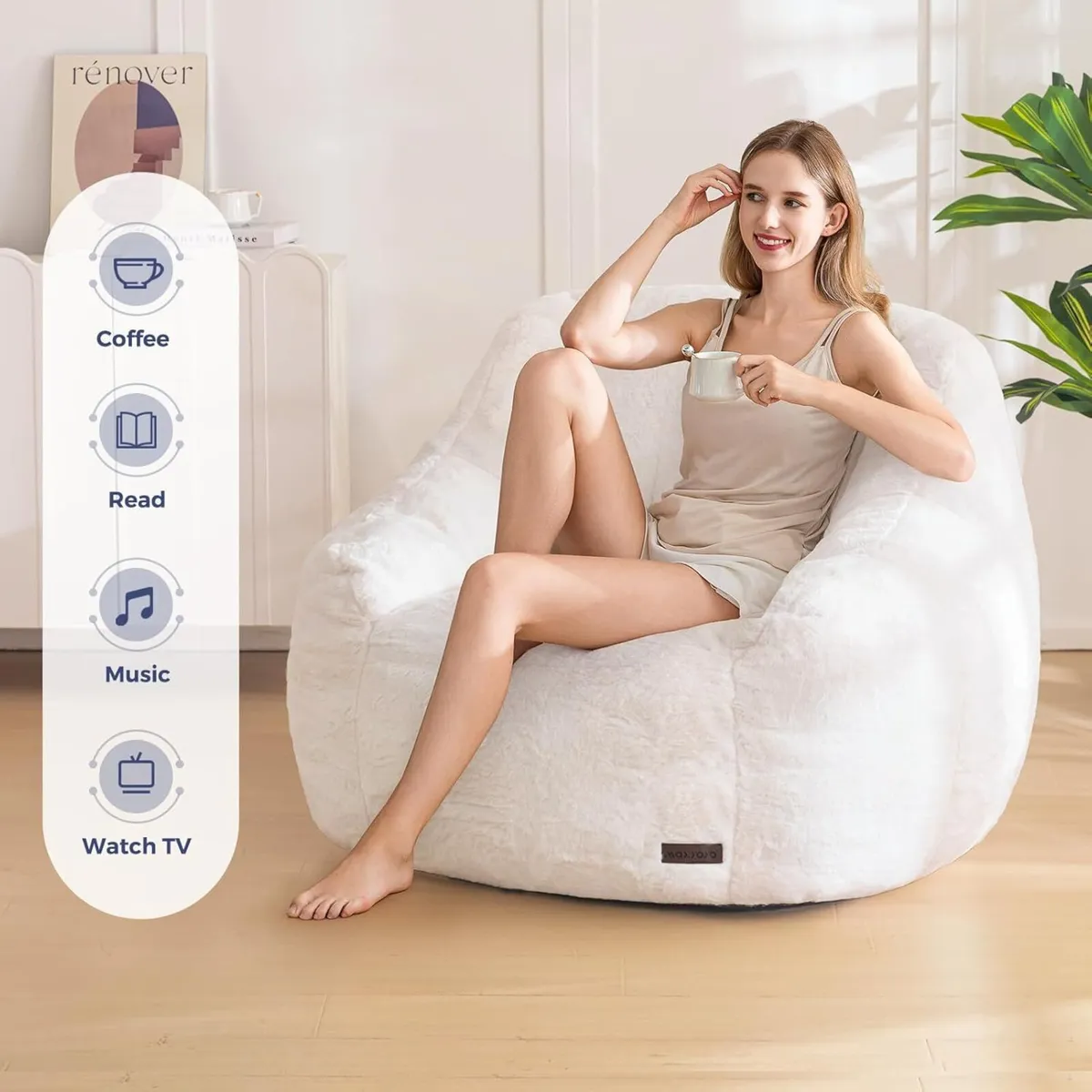 Bean Bag Chair for Adults or Children Soft Faux - Image 3