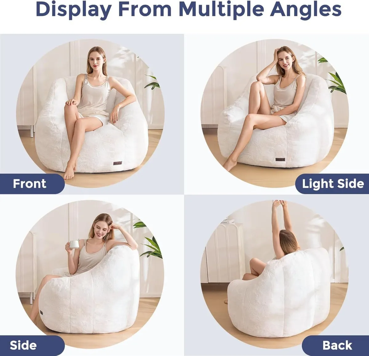 Bean Bag Chair for Adults or Children Soft Faux - Image 4