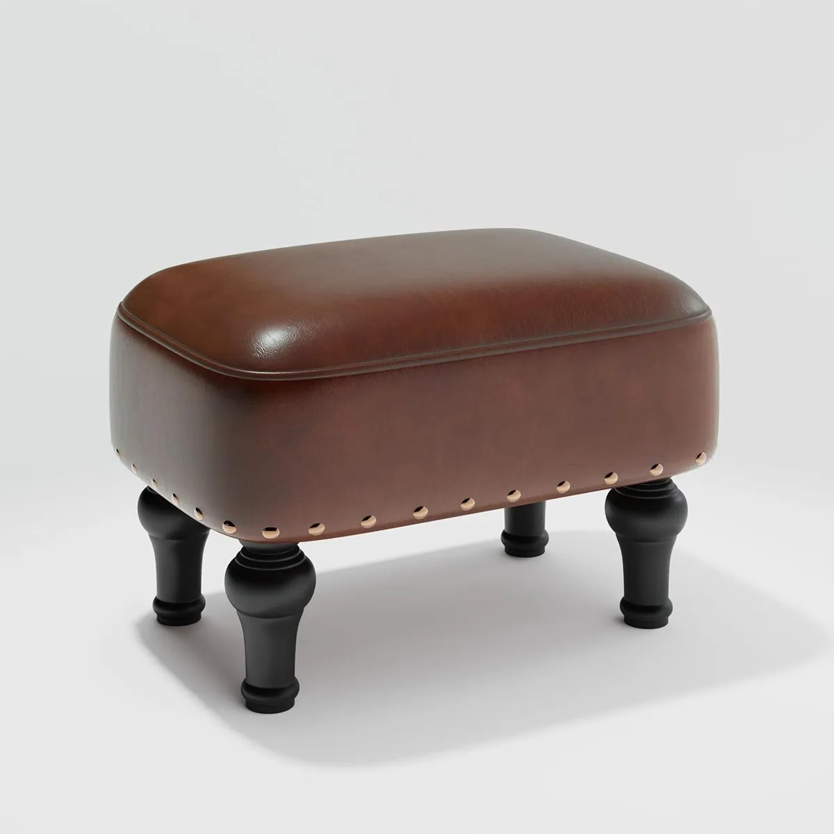 Ottoman Leather Foot Rest with Thicker Foam - Image 1