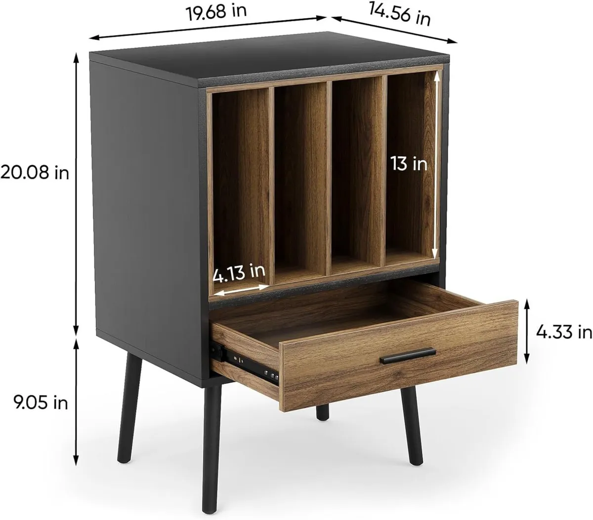 Record Player Stand with Nesting Vinyl Storage - Image 3