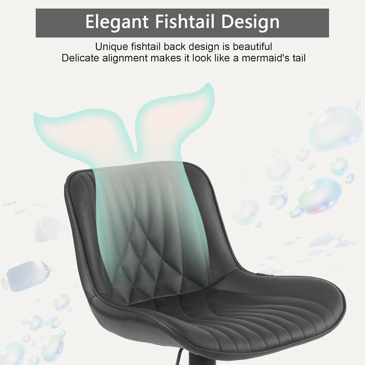 Bar Stools Breakfast Chairs with Back PU Leather - Image 3