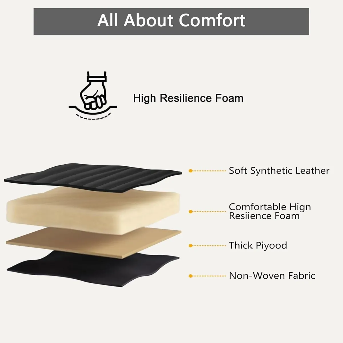 Bar Stools Breakfast Chairs with Back PU Leather - Image 4