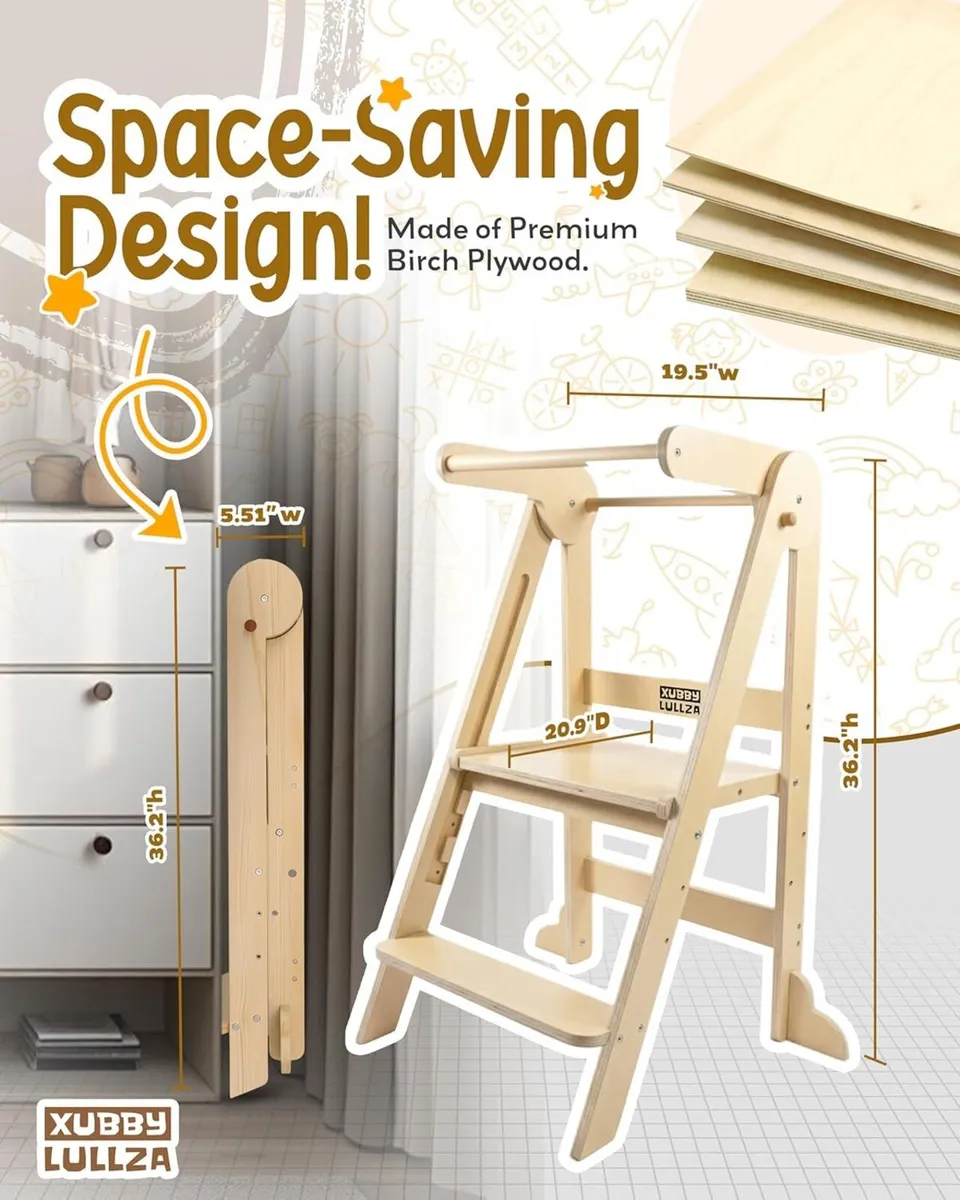 Foldable Toddler Tower – Space-Saving Folding - Image 2