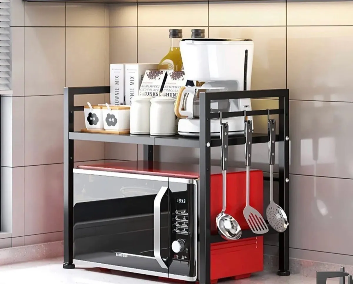 NEW 2 Tier Adjustable Rack for Microwave - Image 3