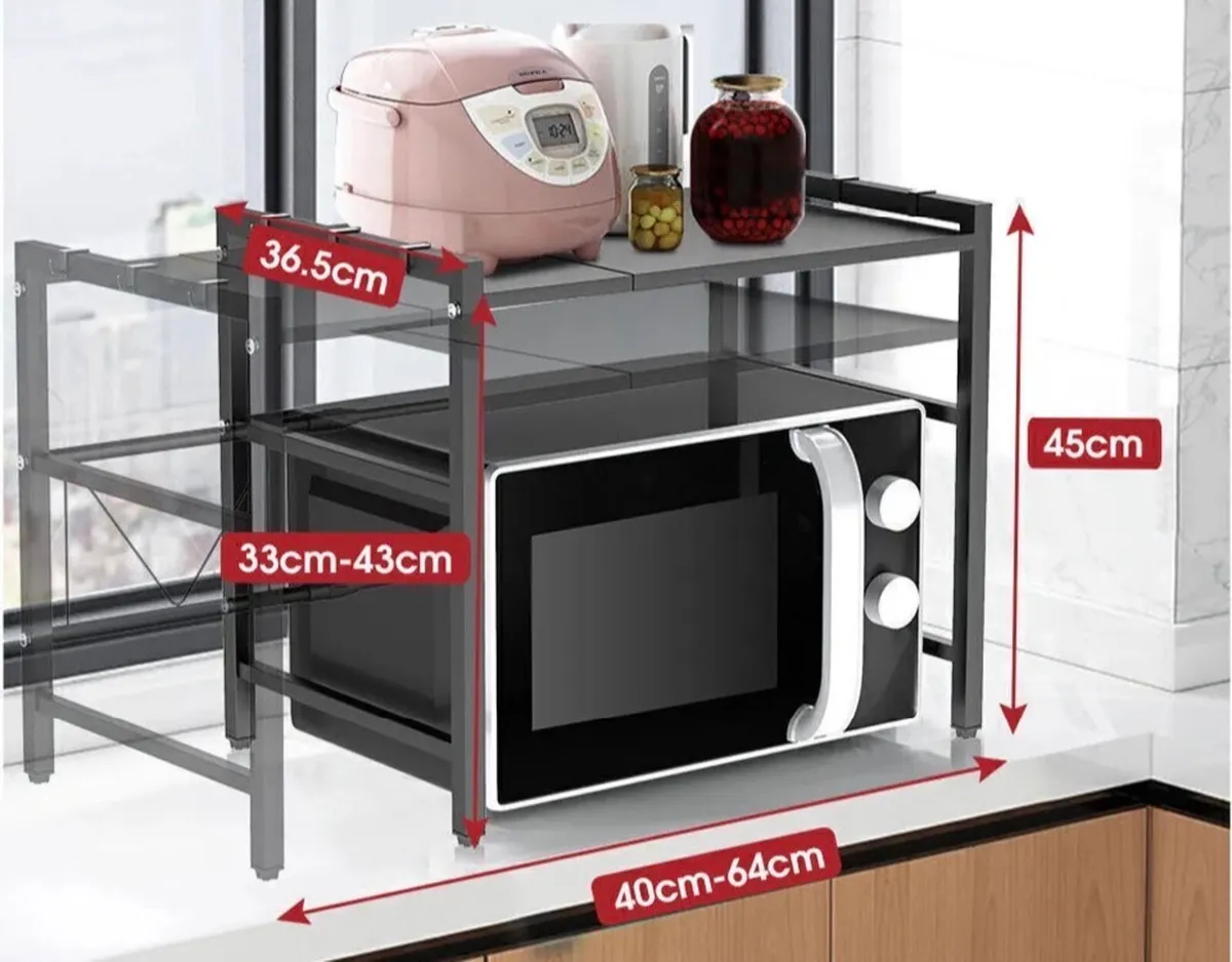 2 Tier Microwave Rack Storage NEW - Image 3