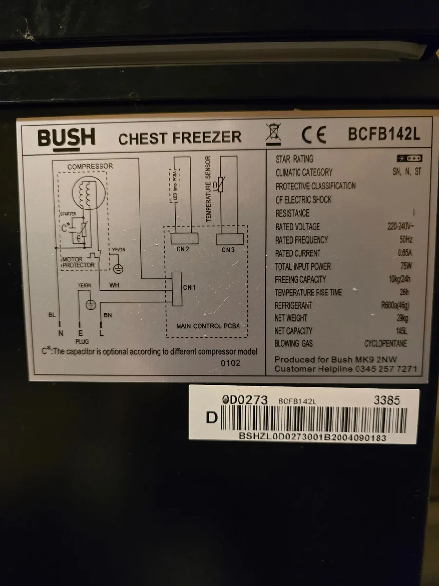 142L  Chest Freezer - Black Bush BECFB142L - Image 4
