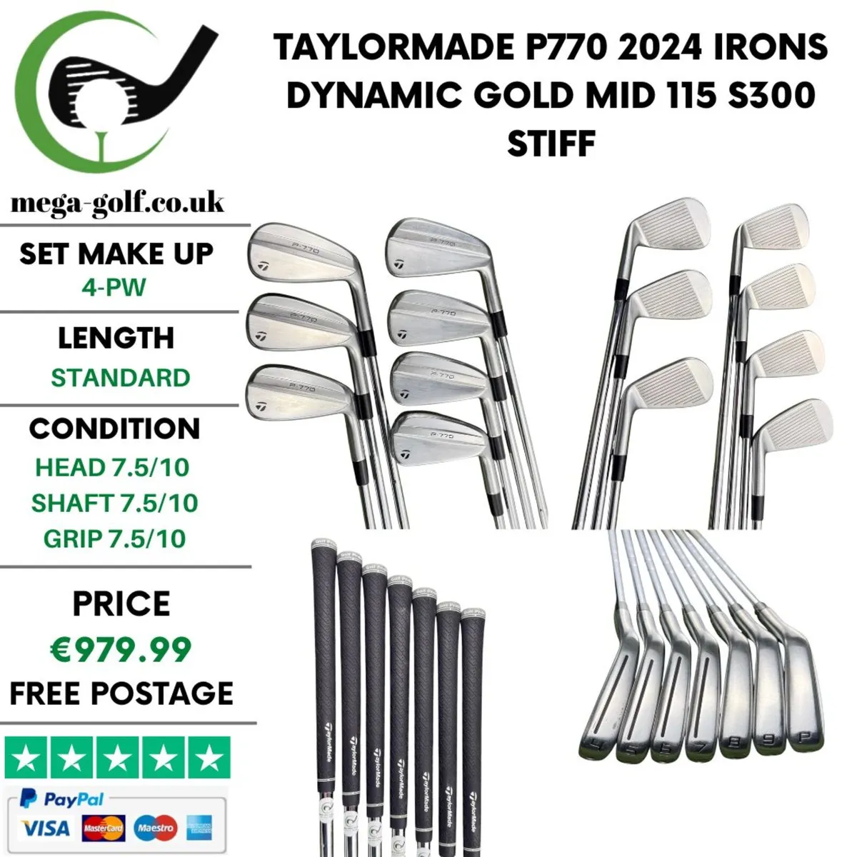 Taylormade P770 2024 Irons / 4-Pw / Stiff - Image 1
