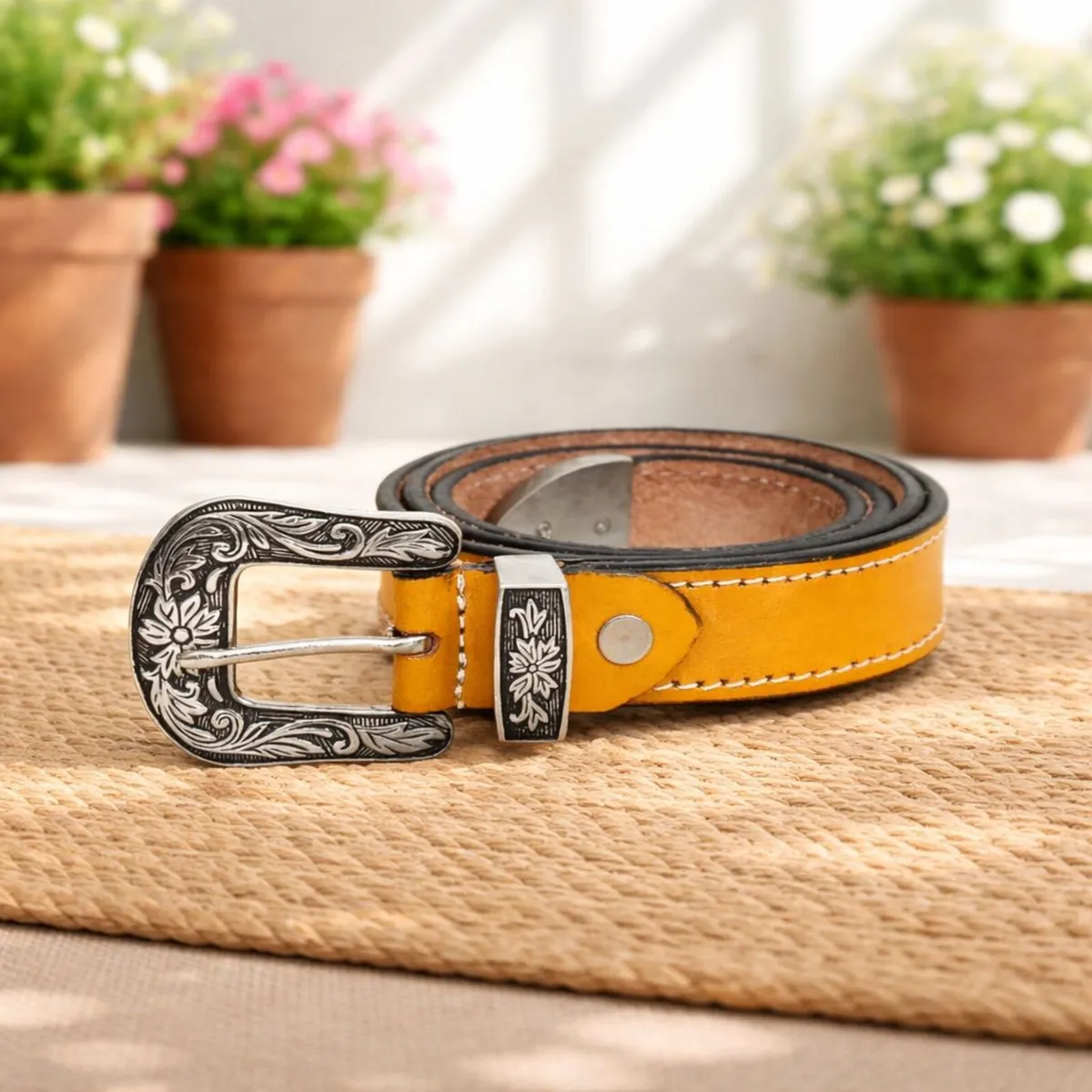 Unisex Premium Purple Genuine Leather Belt - Image 3