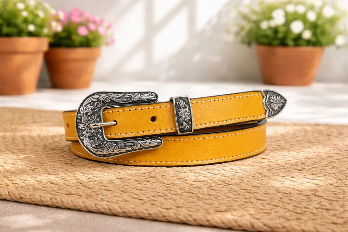 Unisex Premium Purple Genuine Leather Belt - Image 4