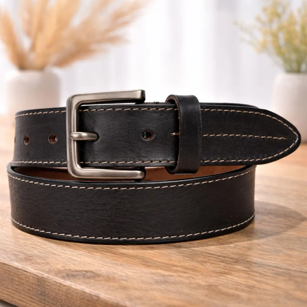 Unisex Genuine Leather Belt Classic Handmade Belt - Image 2