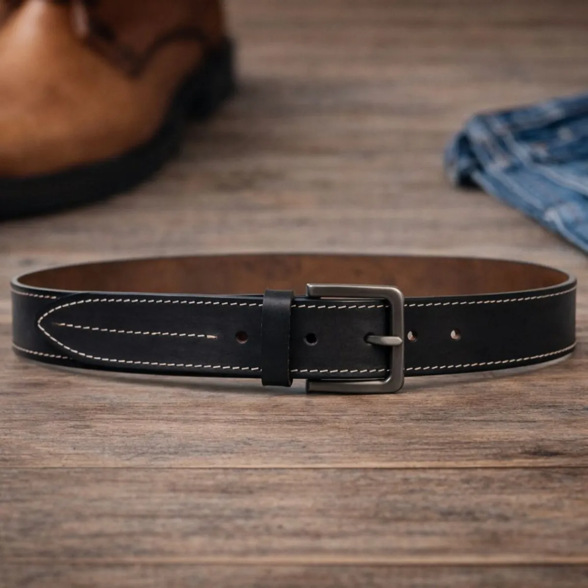 Unisex Genuine Leather Belt Classic Handmade Belt - Image 1