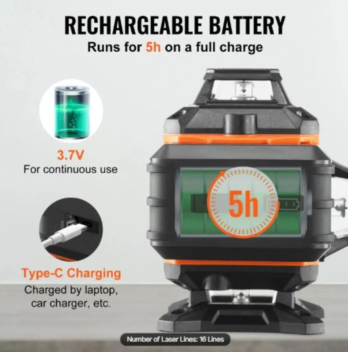 Laser Level 3048 cm Green Cross Line Self Levelin - Image 2