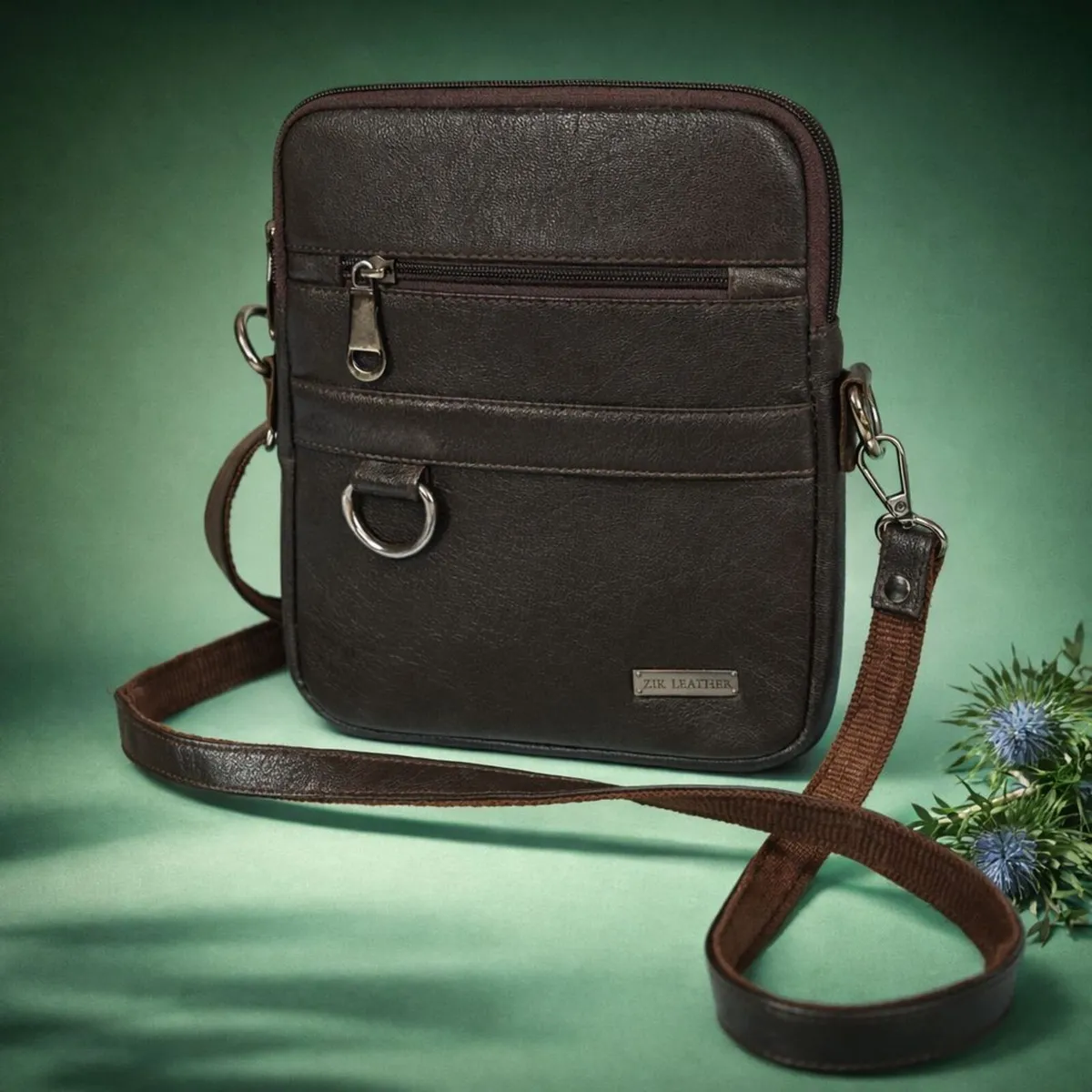 Handmade Leather Crossbody Sling Bag - Image 3