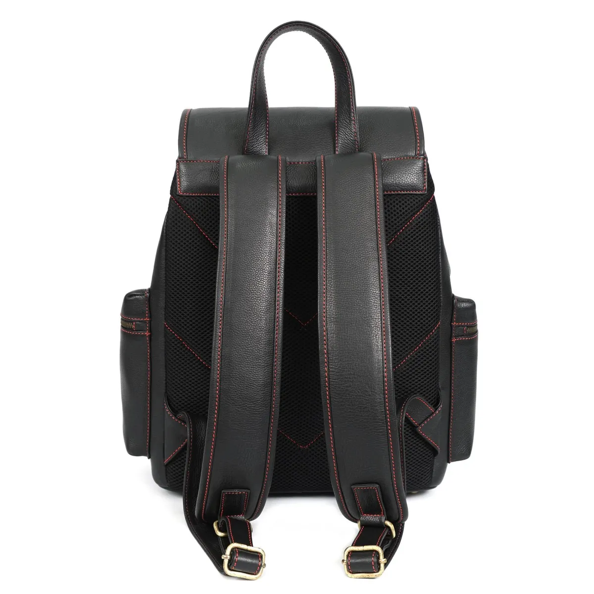 Premium Black Leather Backpack Handmade Bag - Image 3