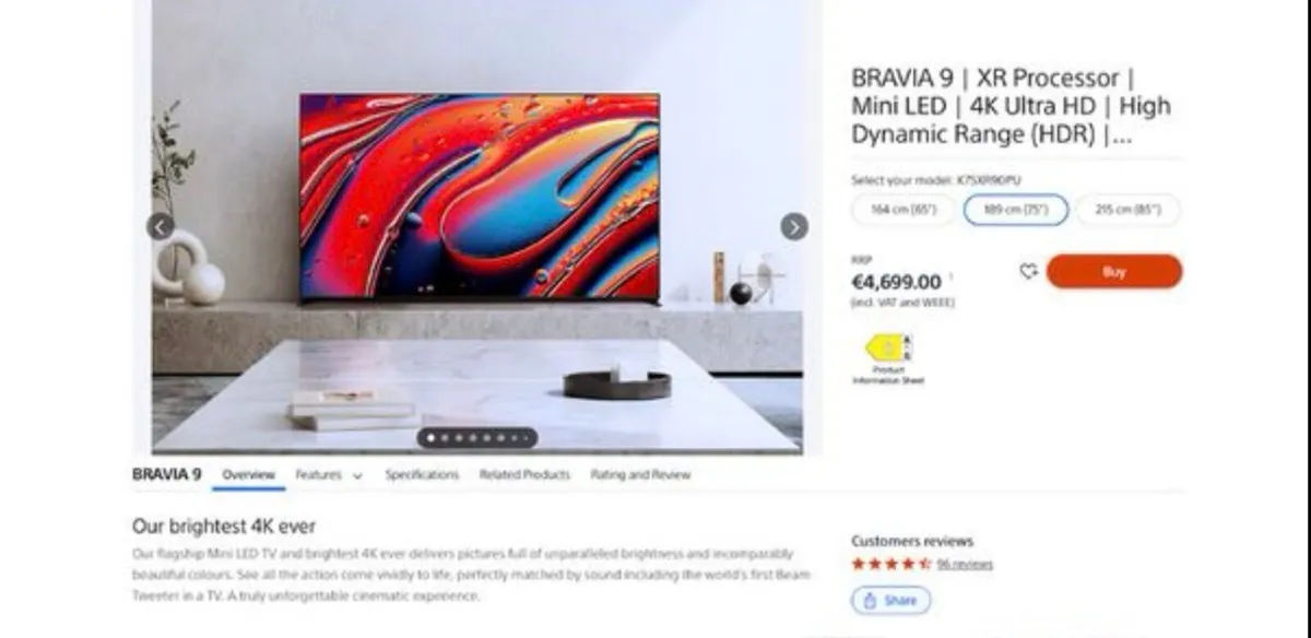 Sony Bravia 9 Flagship 75” warranty 4 years & Rece - Image 4