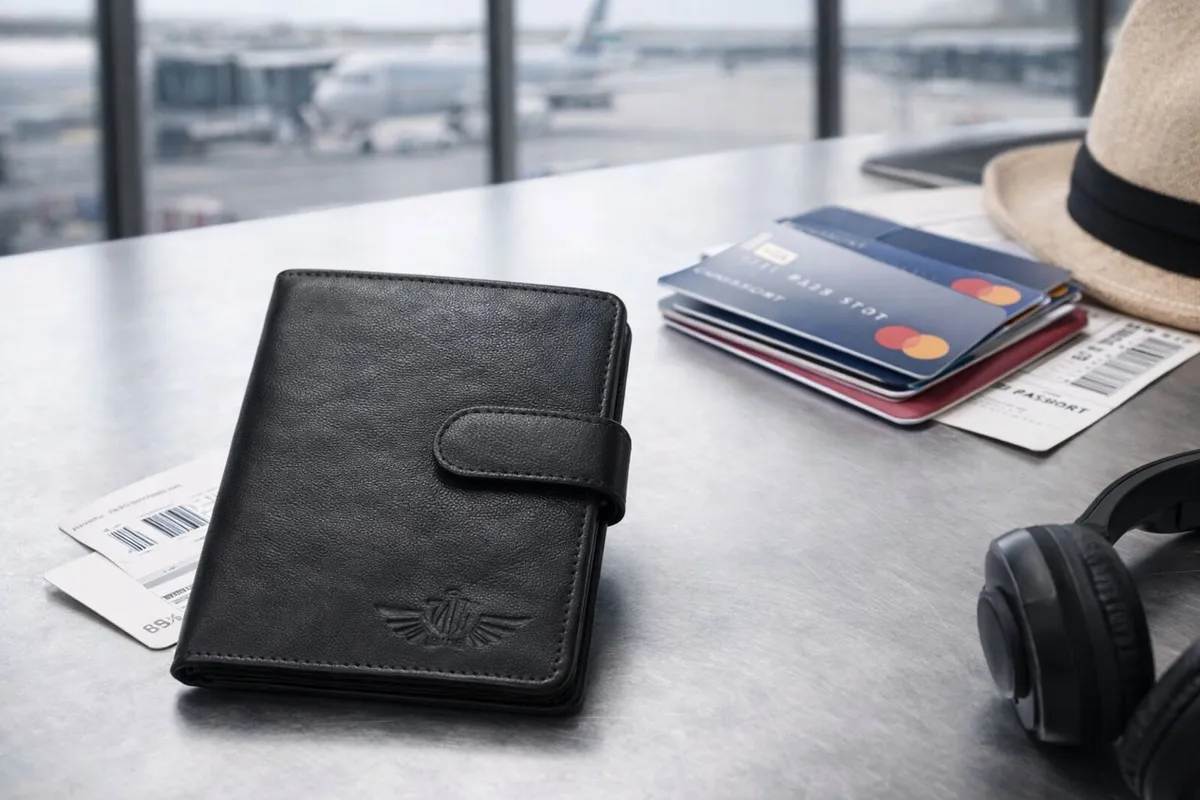 Genuine Leather Passport Holder Travel Wallet - Image 1